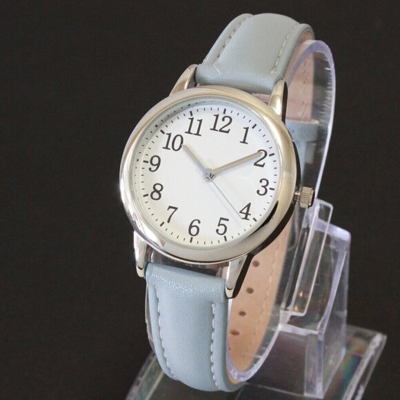Ladies Dress Watch Easy Reader Powder Blue Strap 31mm - Picture 4 of 14